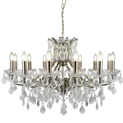 Lüster Kristall Ø 88 cm groß Messing Antik 12x E14