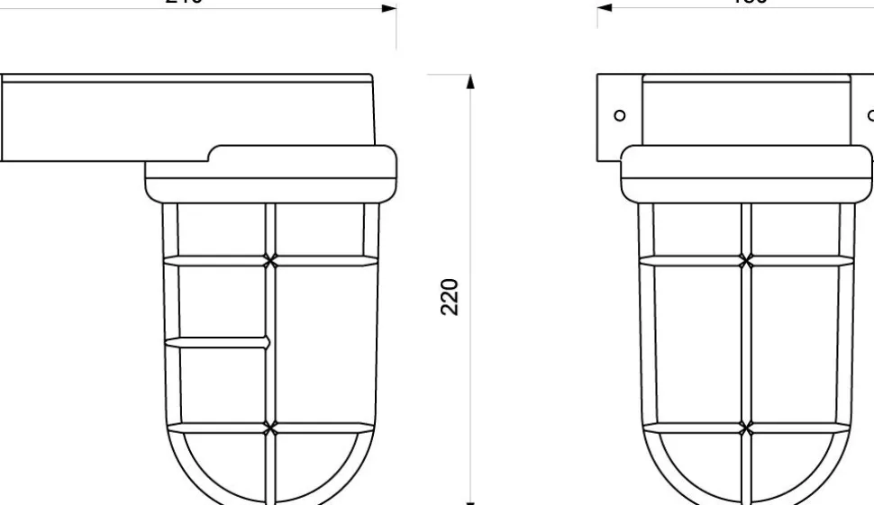 Maritime Außen Wandleuchte Antik Messing IP55