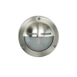 Maritime Außenleuchte Messing in Nickel Ø14cm AGIA