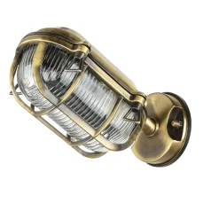 Maritime Außenleuchte Messing geriffeltes Glas IP64 E27