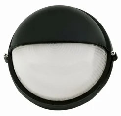 Maritime Außenwandleuchte IP44 rund Ø19cm Schwarz Weiß