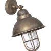 Maritime Außewandleuchte IP44 aus Messing in Antik