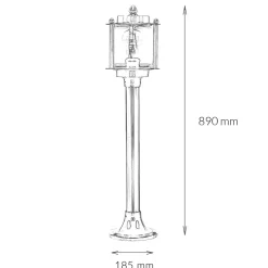 Maritime Gartenleuchte Messing rostfrei H:89cm