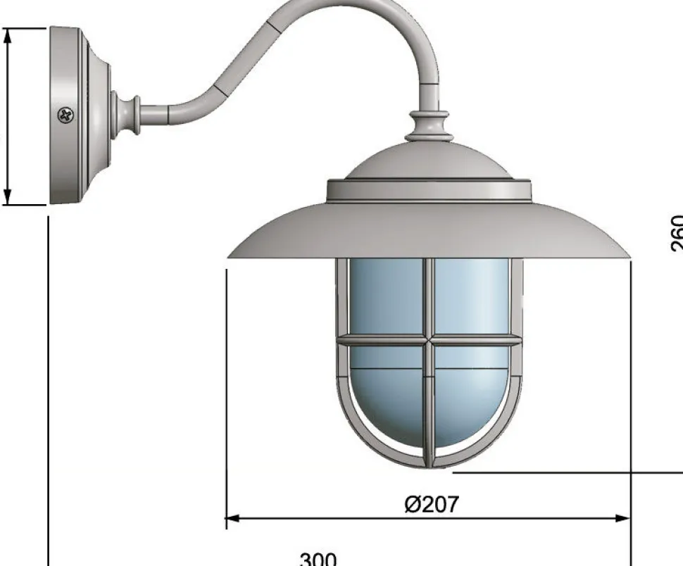 Maritime Lampe außen Chrom IP43 rostfrei FIRENZE