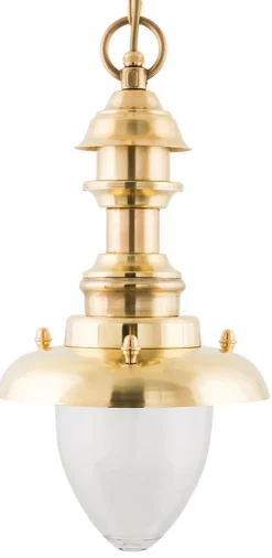 Maritime Pendelleuchte Messing Glas IP43 Terrasse