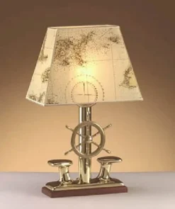 Maritime Tischlampe Messing Papier nautisch edel