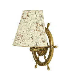 Maritime Wand Lampe Messing Steuerrad VELIERO