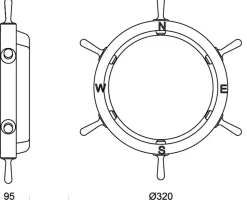 Maritime Wandlampe Messing Glas Flur Wohnzimmer