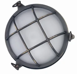 Maritime Wandleuchte Außen Messing Glas Bullauge