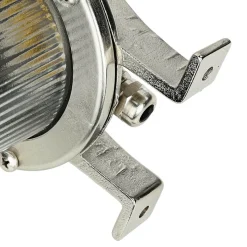 Massive Wandleuchte Außen in Nickel Messing Glas