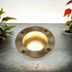 Messing Einbauleuchte rund IP54 GU10 außen Ø10,5cm