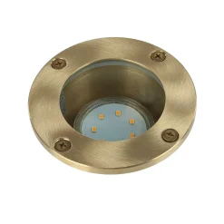 Messing Einbauleuchte rund IP54 GU10 außen Ø10,5cm