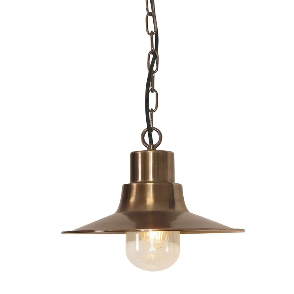 Messing Hängelampe außen IP44 Maritim Terrasse