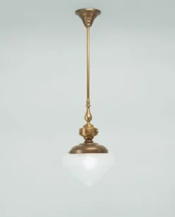 Messing Hängelampe Glas blendarm E27 Ø28 cm gemütlich