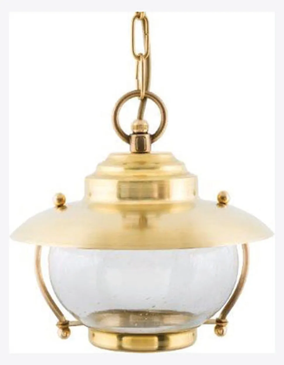 Messing Hängeleuchte rund IP43 Maritim Ø23cm außen