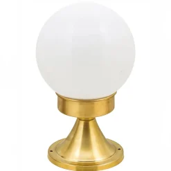 Messing Sockelleuchte Kugel Schirm H:25cm Ø15cm