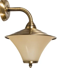 Messing Wandlampe Glas Schirm Rustikal Haustür KORE