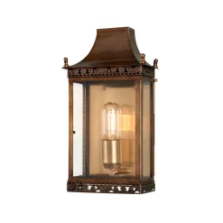 Messing Wandleuchte außen IP44 Vintage handgefertigt