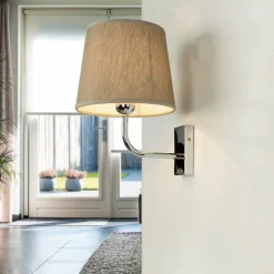 Messing Wandleuchte E27 Beige Silber elegant