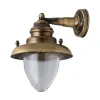 Messing Wandleuchte Glas Schirm Maritim außen