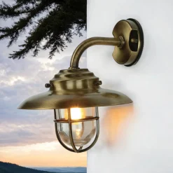 Messing Wandleuchte Maritim Außenwand wetterfest