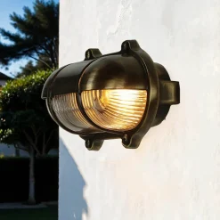 Messing Wandleuchte oval IP64 Maritim außen