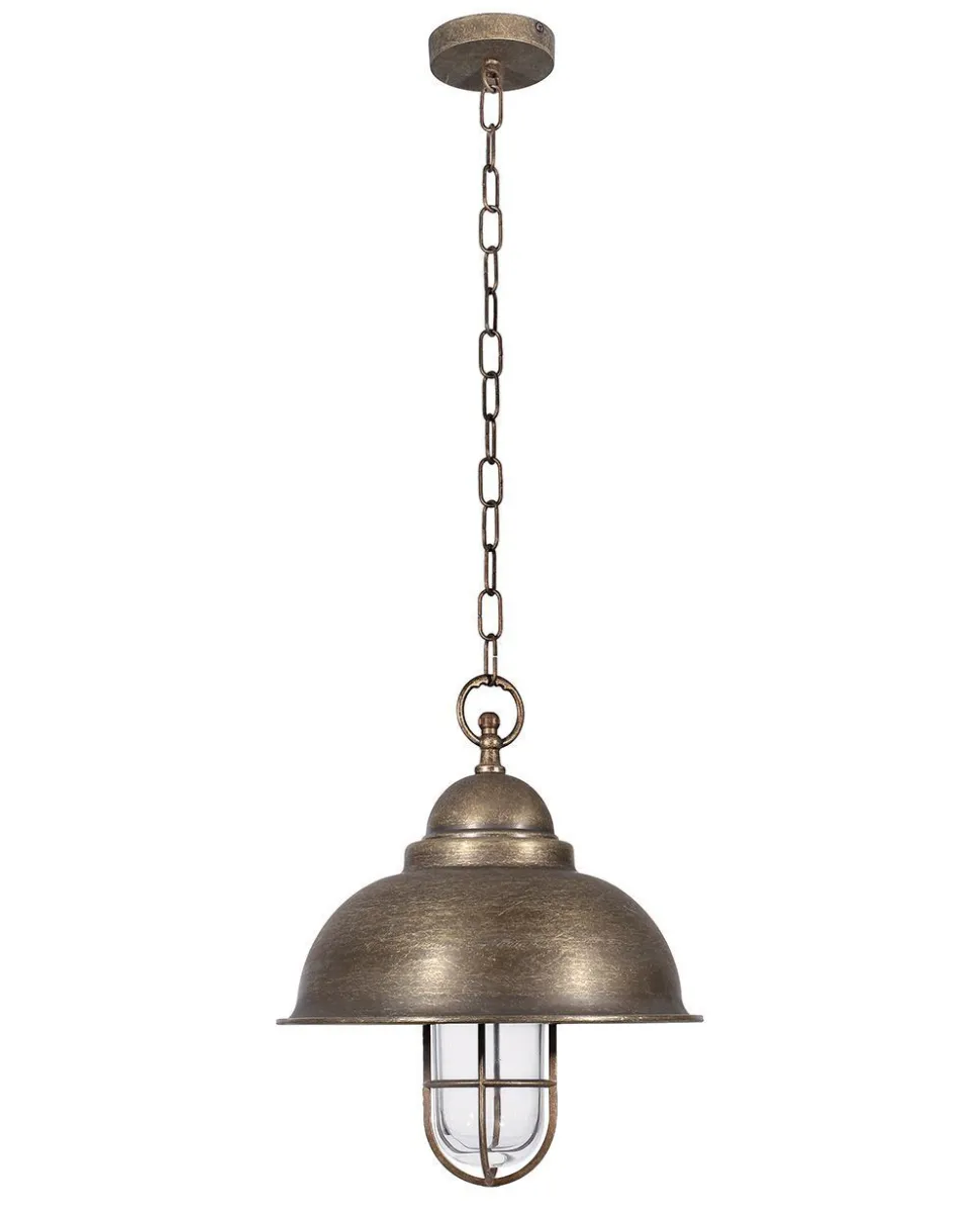 Messinglampe außen IP44 in Bronze antik Maritim