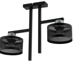 Metall Deckenlampe Schwarz Silber Vintage E27 stylisch