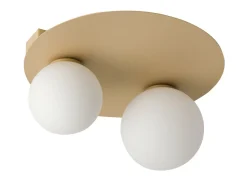 Metall Deckenleuchte Gold Glas 2-flmg B:33 cm blendarm