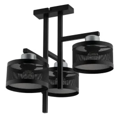 Metall Deckenleuchte Schwarz Silber Vintage L:42 cm