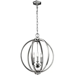 Metall Hängelampe ILLUSION in Nickel Modern rund