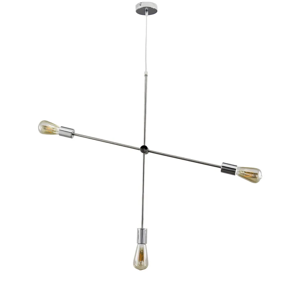 Metall Pendelleuchte in Nickel Retro verstellbar