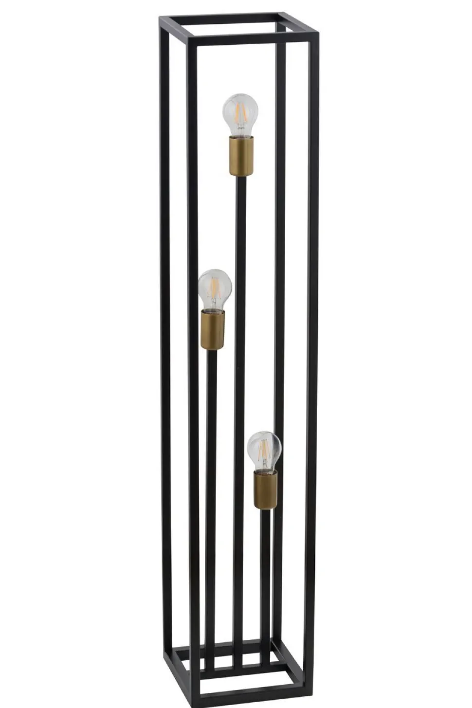 Metall Stehlampe Schwarz Gold 121 cm niedrig dekorativ