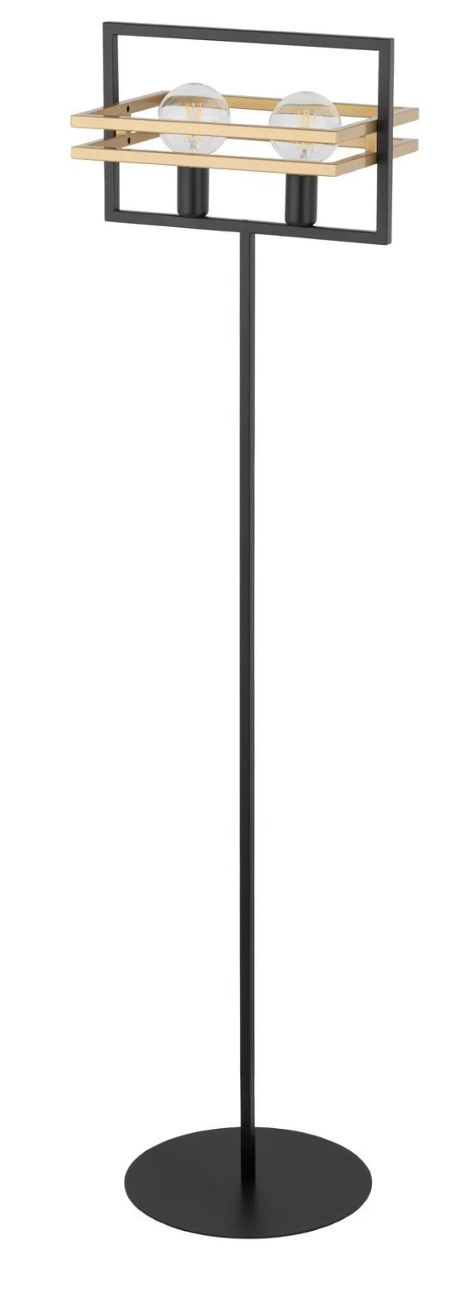 Metall Stehleuchte Schwarz Gold Lesen E27 groß 162 cm