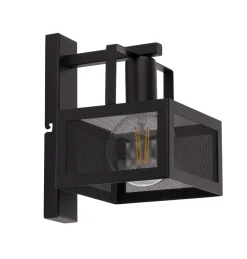 Metall Wandlampe Industrie Stil Schwarz E27 H:25 cm