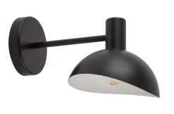 Metall Wandlampe Schwarz Weiß B:18 cm schmal E14 Modern