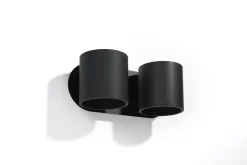 Metall Wandleuchte Schwarz B:26cm H:12cm Modern 2x G9