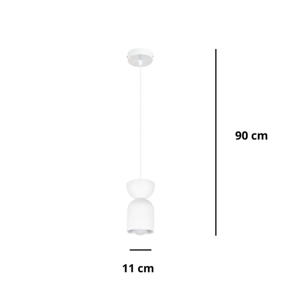 Minimalistische Hängelampe Weiß Zeitlos E27 Ø11 cm rund