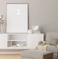 Minimalistische Hängelampe Weiß Zeitlos E27 Ø11 cm rund