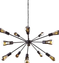 Minimalistische Hängeleuchte in Schwarz Ø77cm 15-flmg