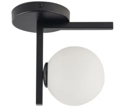 Moderne Deckenleuchte Schwarz Kugel Glas G9 wohnlich