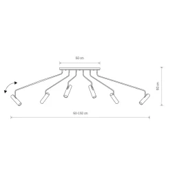 Moderne Deckenleuchte Schwarz 6-flmg