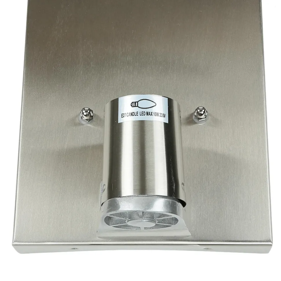 Moderne eckige Außenwandleuchte E27 Silber satiniert