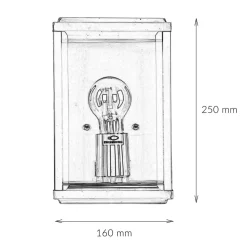 Moderne eckige Außenwandleuchte E27 Silber satiniert