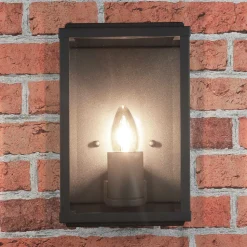 Moderne eckige Außenwandleuchte Schwarz