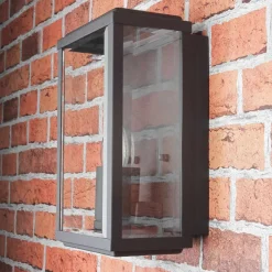 Moderne eckige Außenwandleuchte Schwarz