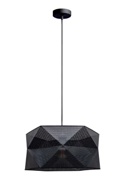 Moderne Hängelampe Stoff blendarm E27 L:70 Schwarz