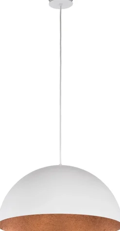 Moderne Hängeleuchte Weiß Kupfer Ferra