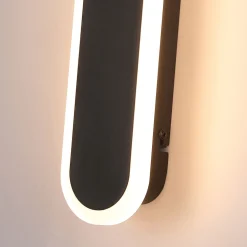 Moderne LED Außenwandlampe Metall IP65 B:8 cm Schwarz