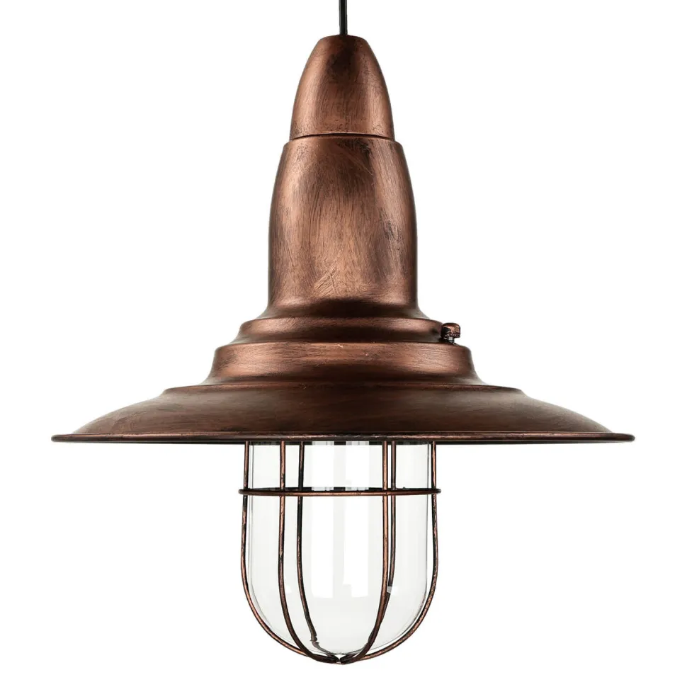 Moderne Pendelleuchte FISHERMAN in Kupfer Antik